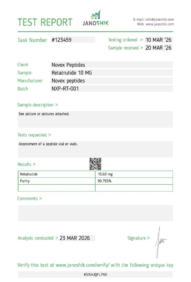 COA HPLC Analysis Report
